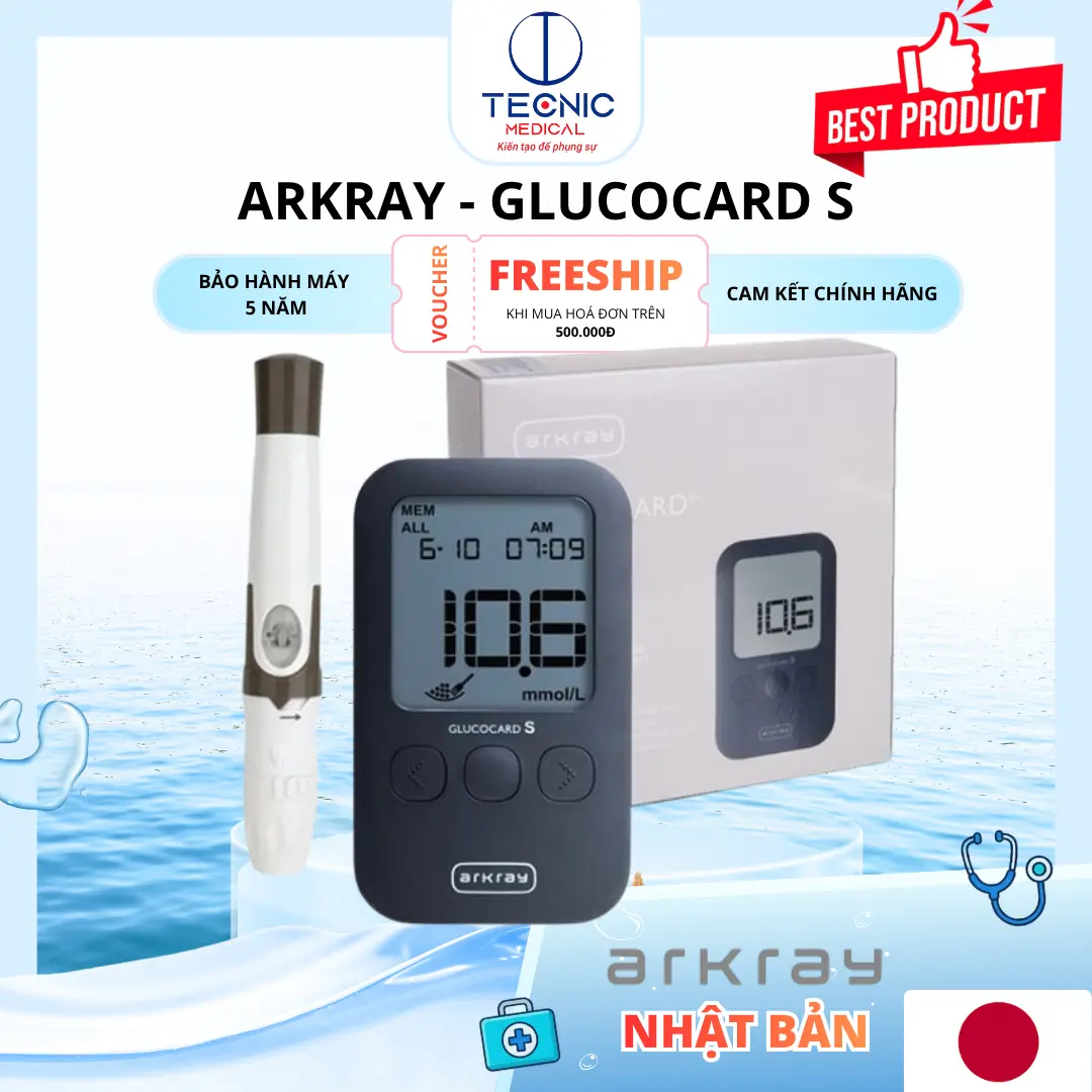 Máy Đo Đường Huyết Điện Tử Chính Xác Dễ Sử Dụng - ARKRAY GLUCOCARD S